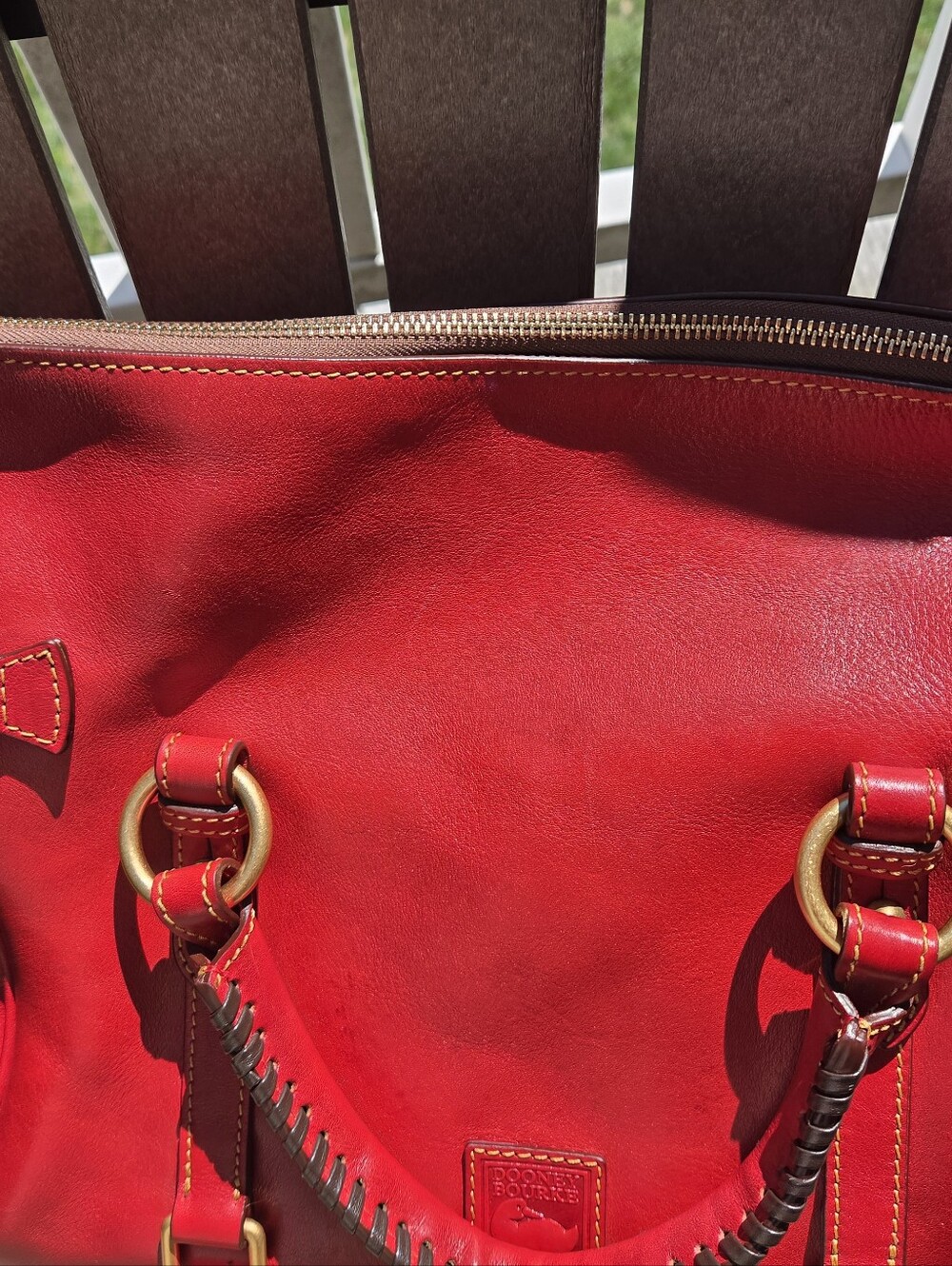 Dooney and Bourke Red Large Florentine Satchell - Picture 5 of 8